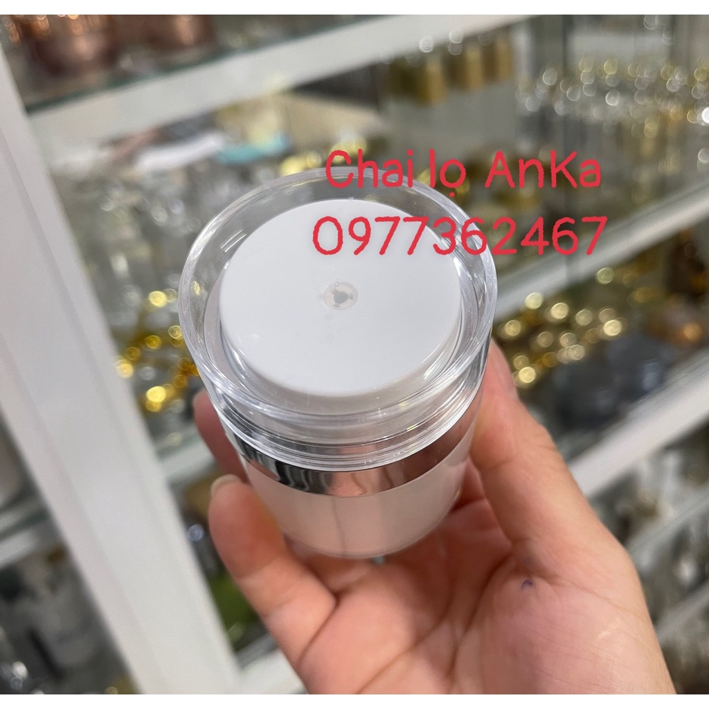 Vỏ hộp, hũ đựng mỹ phẩm HŨ KEM CHÂN KHÔNG 30ML TRẮNG KHÔNG VÒI NHẤN