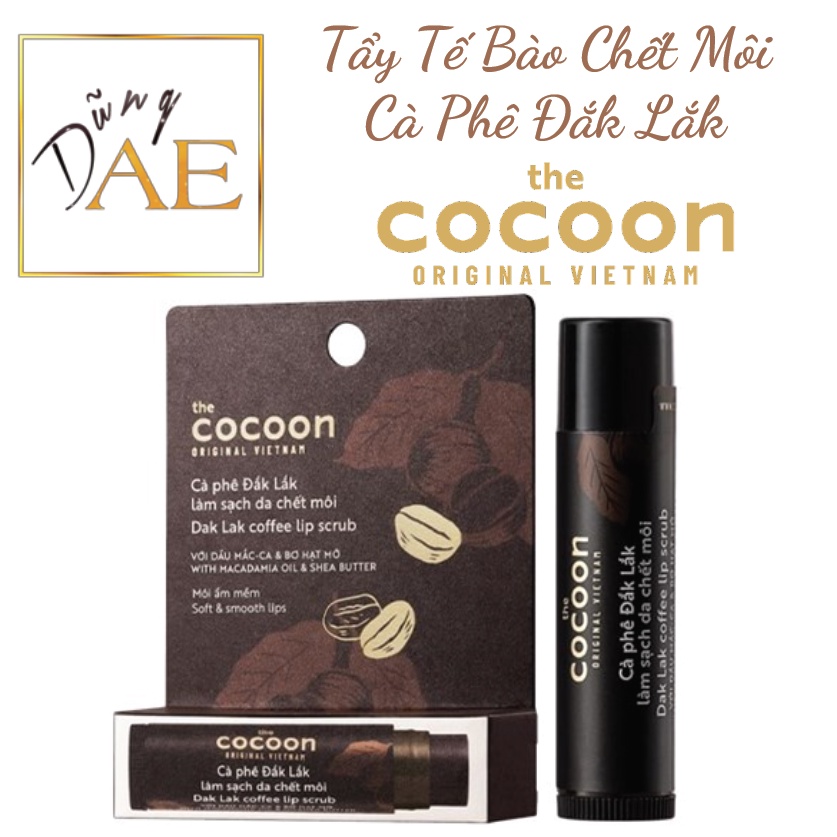 Tẩy Tế Bào Chết Môi COCOON Cà Phê Đắk Lắk chống thâm môi - COCOON Dak Lak Coffee Lip Scrub 5G