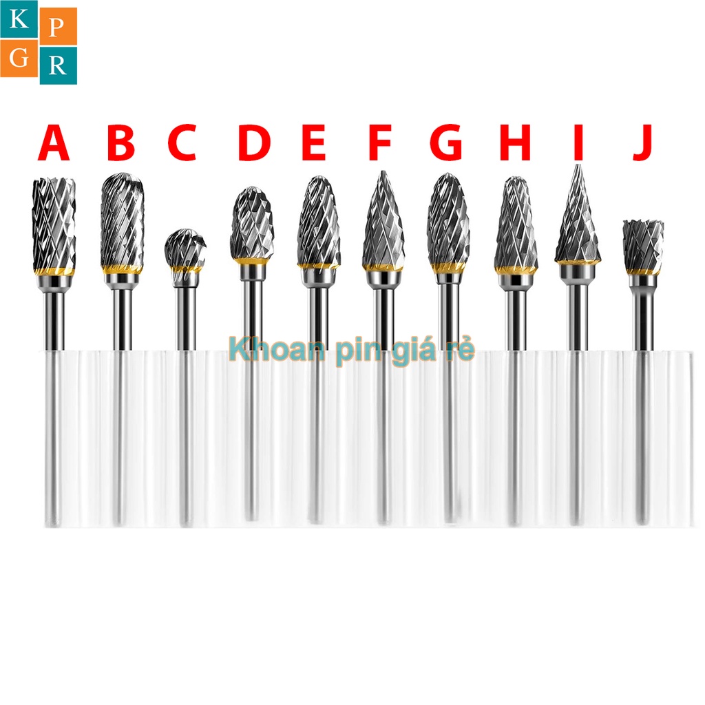 KPGR Mũi mài khắc hợp kim trục 3mm