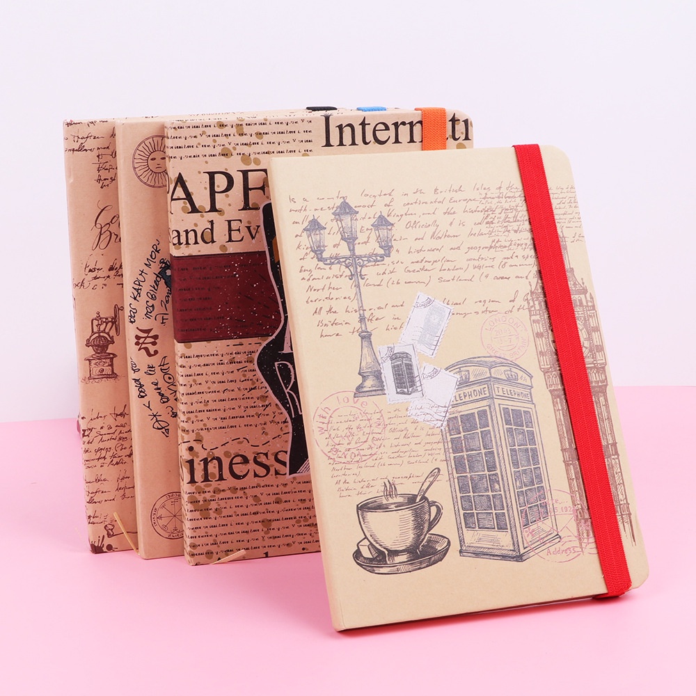 Sổ tay phong cách vintage bìa cứng a5 a6 MonaBook, sổ ghi chép nhật ký công việc dễ thương cute
