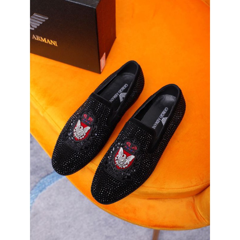 Giày lười nam da lộn mũi nhọn ARMANI
