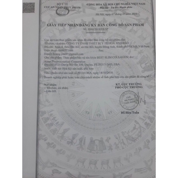 Giảm cân Best slim collagen hộp 40viên