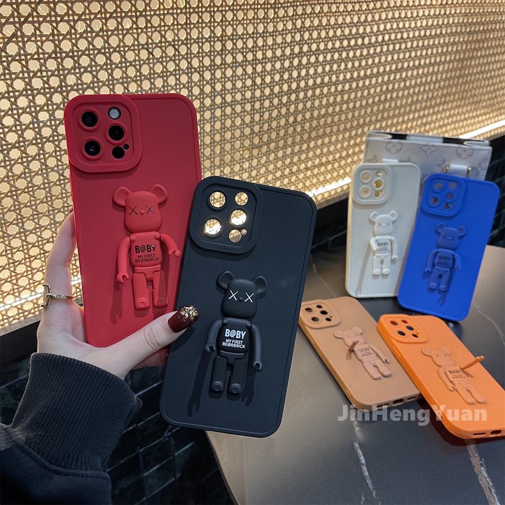 Ốp Điện Thoại Silicon Dẻo Họa Tiết Chú Gấu Dễ Thương Cho IPhone 11 12 13 Pro Max 7 8 Plus Xs Xr Xs Max