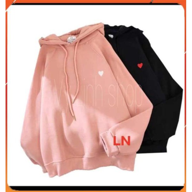 Áo hoodie unisex ❤FREESHIP❤áo nỉ bông in hình tim tay ngực