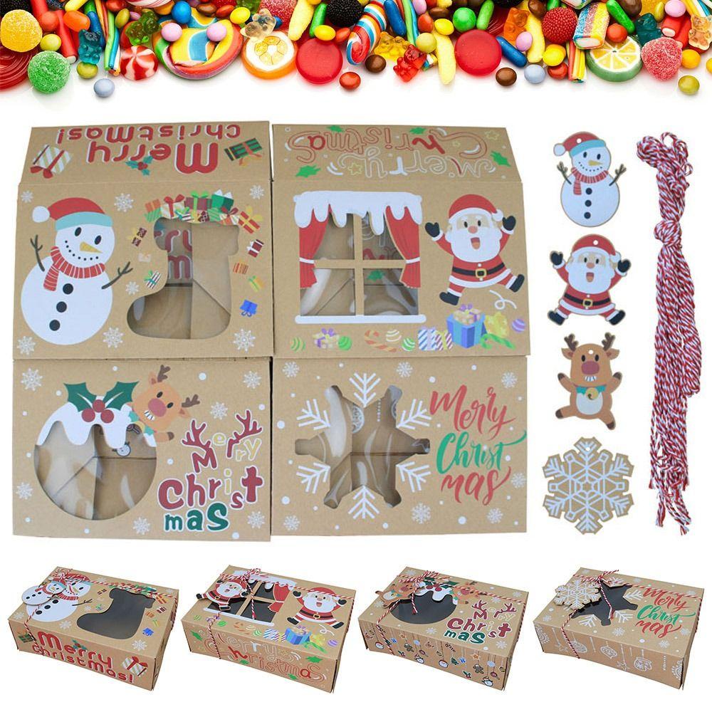 Set 24 Túi Giấy Đựng Kẹo Họa Tiết Bông Tuyết Giáng Sinh Năm Mới Cho Bé