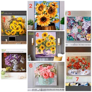 Sẵn - tranh số hoà Dali - tranh số hoá căng khung sẵn - tranh số hoà chủ đề Hoa Hướng Dương, Hoa.