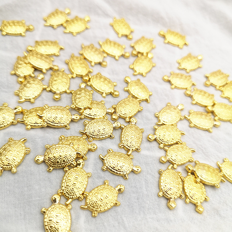 Phụ kiện làm mặt dây chuyền/móc khóa hình rùa bằng hợp kim màu vàng phong cách Nhật Bản may mắn