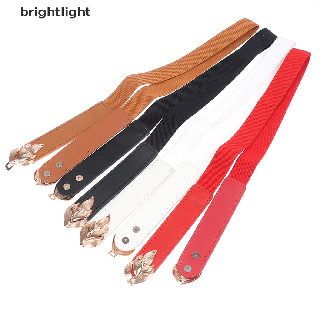 (brightlight) Women Fashion Waist Belt Narrow Stretch Dress Belt Thin Buckle Waistband [HOT SALE]