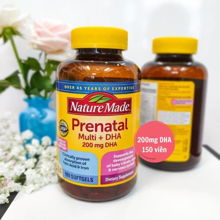 Viên Uống Prenatal Multi DHA Nature Made Vitamin tổng hợp Cho Bà Bầu -HÀNG CHÍNH HÃNG- [150 Viên]  - Mẫu Mới