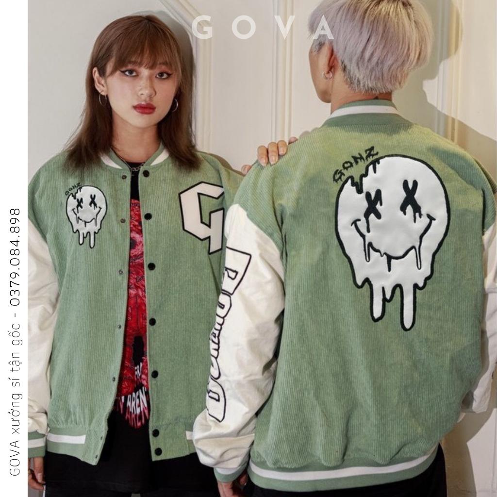 Áo Bomber Nhung Gân GONZ 1 lớp form rộng ulzzang, áo khoác Nhung nam nữ cực đẹp GOVA