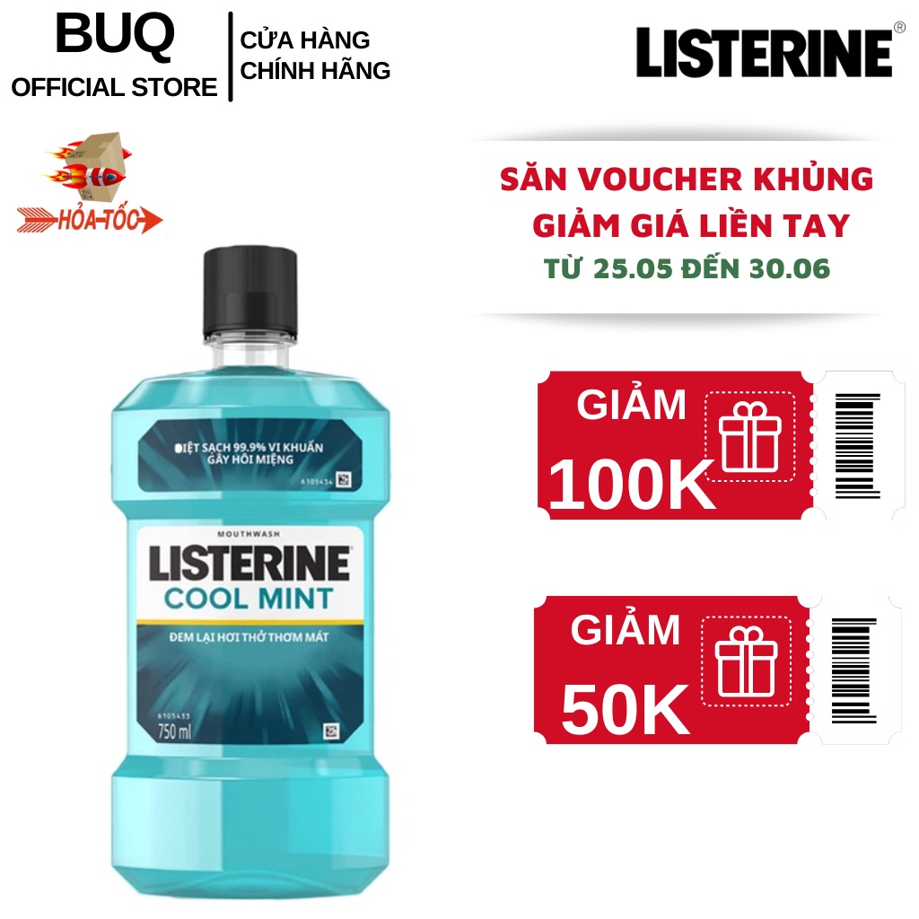 Nước Súc Miệng Listerine Coolmint Mouthwash 750ml