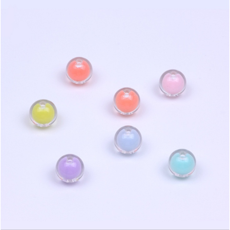 Hạt acrylic trong suốt hình tròn nhiều màu sắc dùng làm trang sức