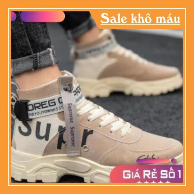 Giày nam cao cổ SUP kiểu dáng mạnh mẽ cá tính phong cách bụi bặm có đai điểm nhấn nổi bật Sale 11 :