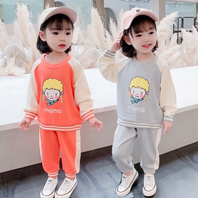 Bộ Thu Đông Bé Gái 7-18kg Chất Da Cá Dày Dặn