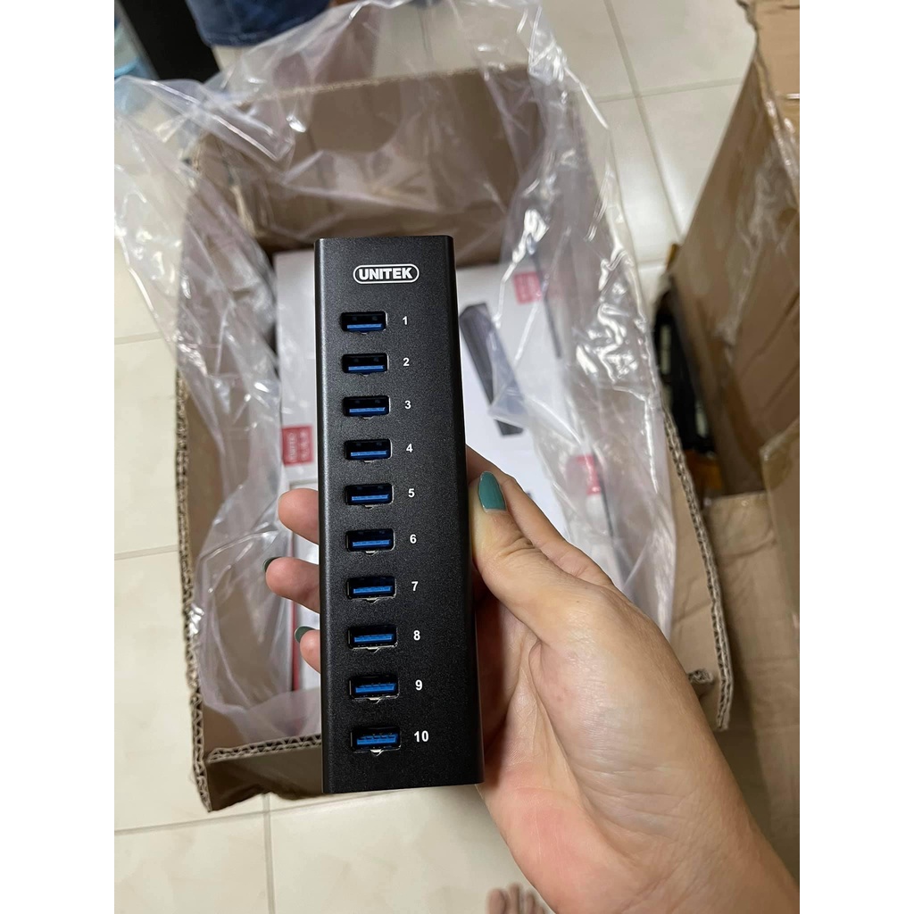 Bộ Chia USB 3.0 10 Cổng UNITEK H305A - HUB USB 10 Port Vỏ Nhôm