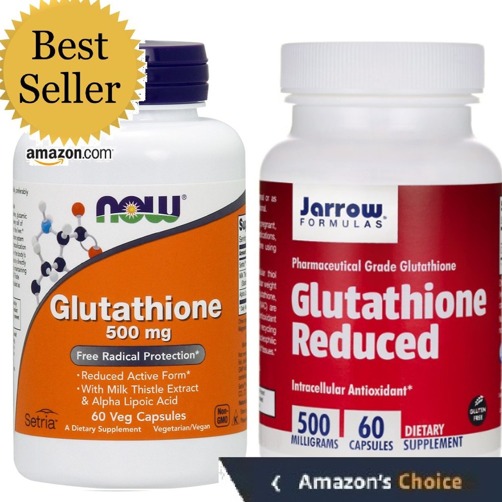Glutathione Reduced 500mg Now Foods &amp; Jarrow Formulas trắng da nội sinh