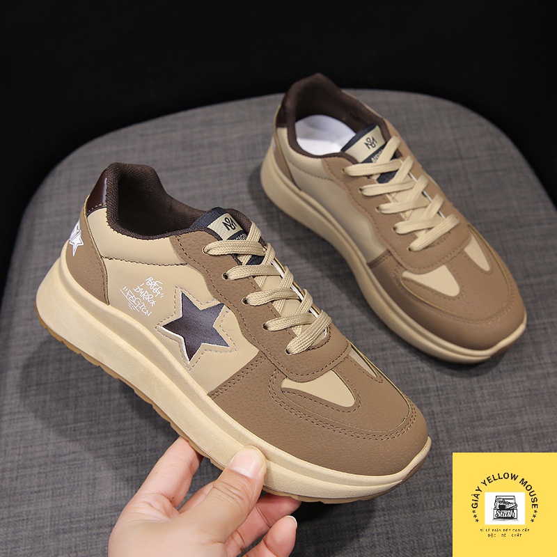 ( 2 màu) Giày thể thao sneaker nữ Ảnh Thật giày ULZZANG độn đế tôn dáng hoạ tiết  ngôi sao TMT