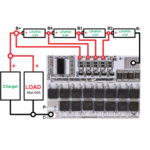 12V 100A 4S BMS Li-ion lifepo4 Lifepoe Pin Lithium Bảo Vệ Bảng Mạch Lifepo4 12V
