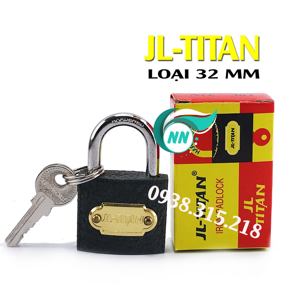 Ổ Khóa 32mm JL-TITAN (R) Đen Top Security IRON PADLOCK  27.8 x 31.8 x 13.7 mm Với 3 Chìa Linh Hoạt