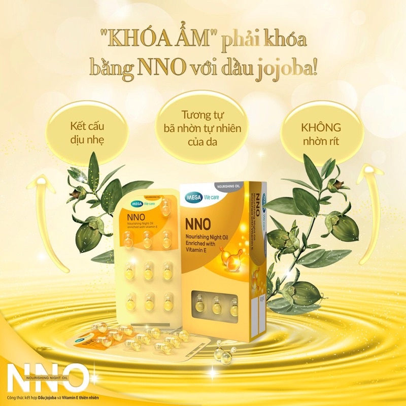 Dầu Vitamin E NNO Dưỡng Da Ban Đêm 30 Viên/Hộp hàng nhập khẩu Thái Lan chính hãng