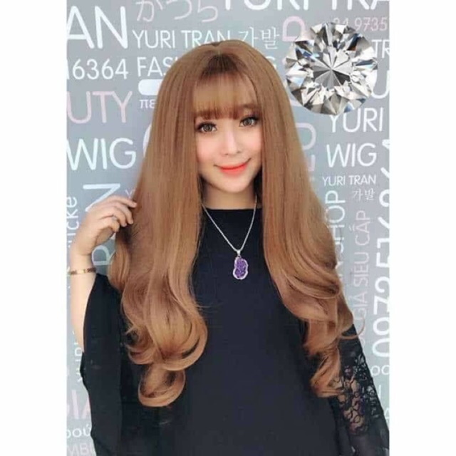 Tóc giả nguyên đầu cao cấp chịu nhiệt- tặng lứoi chùm tóc- hình thật