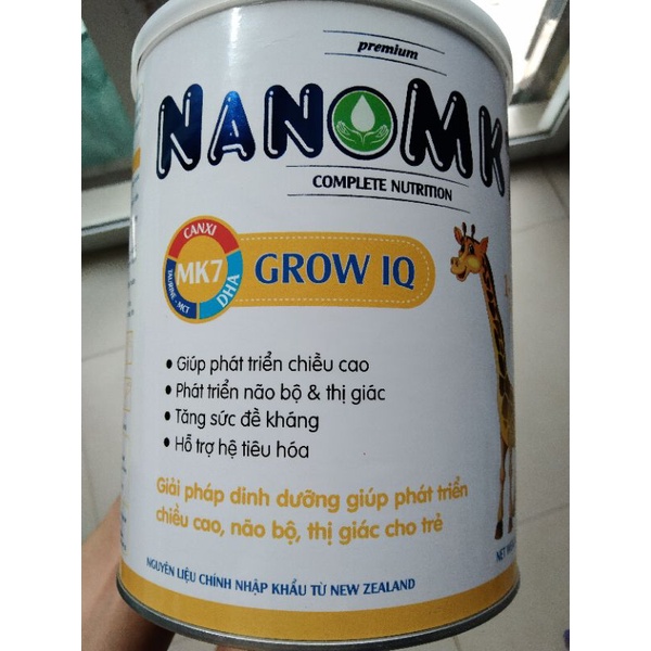 SỮA NANOMK7 GROW IQ dành cho trẻ từ 1 _15 tuổi phát triển chiều cao trí não