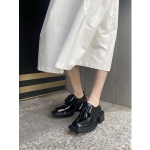 Giày Da Mũi Vuông Đế Dày Phong Cách Anh Quốc Thời Trang Cho Nữ