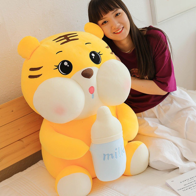 Gấu Bông Hổ Ôm Bình Sữa siêu cute, Thú nhồi bông cao cấp Hổ bú Sữa đáng yêu cho mọi lứa tuổi, Gấu xinh