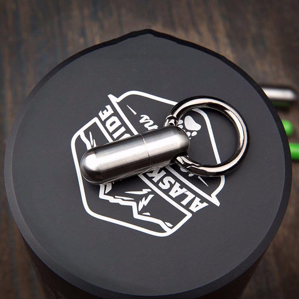 Hộp Đựng Thuốc Viên Bằng Hợp Kim Titan Chống Thấm Nước Có Móc Khóa Tiện Dụng Mang Theo Du Lịch