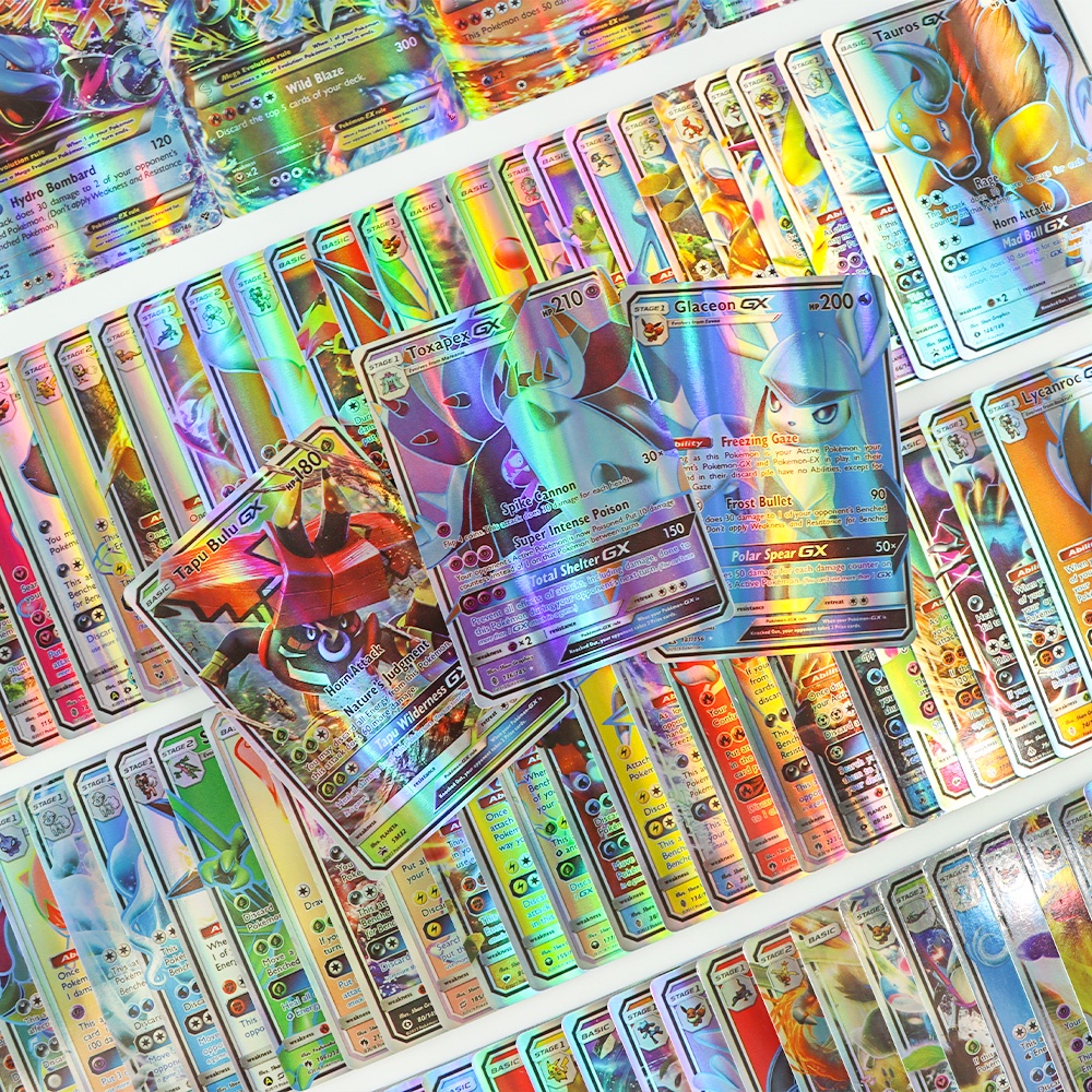 Bộ 100 Thẻ Bài Pokemon Phiên Bản Tiếng Anh Vmax Gx 100