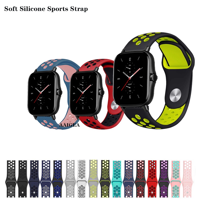 Dây đeo silicon mềm thay thế cho dây đồng hồ Huami Amazfit GTS4 GTS3 Gts 2e Gts2 Mini / Bip Lite S U Bip 3 pro / Neo / GTR 42mm