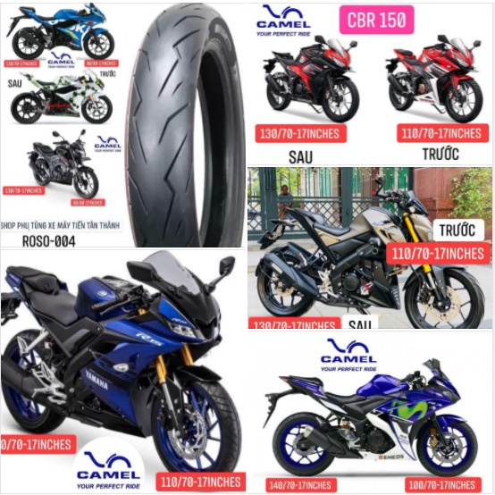 VỎ LỐP YAMAHA FZ150I / M-SLAZ / TFX / CBR150 / R15V3 / R3 (110/80-17 &amp; 140/70-17) CMI_004 cameltire_fast