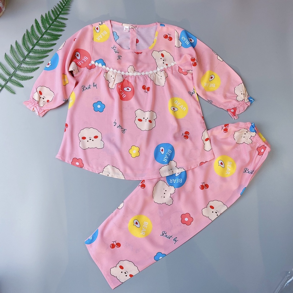 Đồ Bộ tone Tay Dài Cho Bé Gái 5-45kg