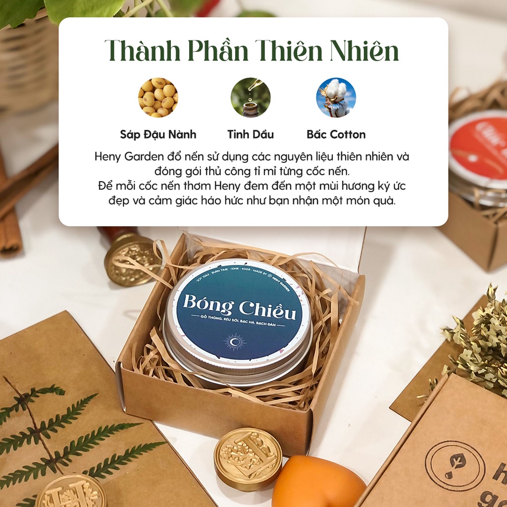 Set Nến Thơm Concept Ngày & Đêm Size Nhỏ HENY GARDEN Kèm Hộp Đựng