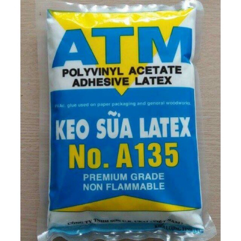 Keo Sữa Latex ATM A-135 Túi 1Kg - Keo Sữa Chuyên Dụng Dán Gỗ, Giấy, Bìa Simili, Giấy Dán Tường, Làm Slime