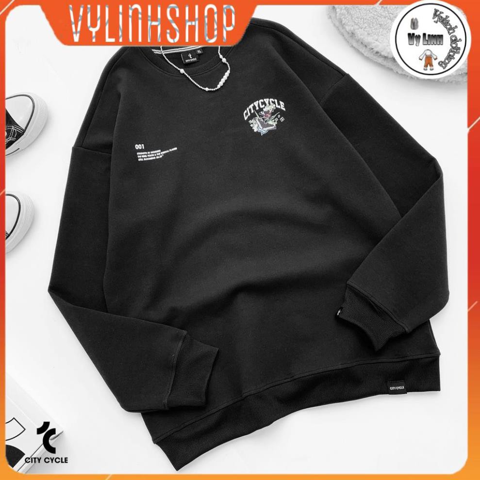 Sweater Nam nữ VYLINHSHOP  Áo sweater nỉ Blooming City Cycle Dày Ấm Form Rộng