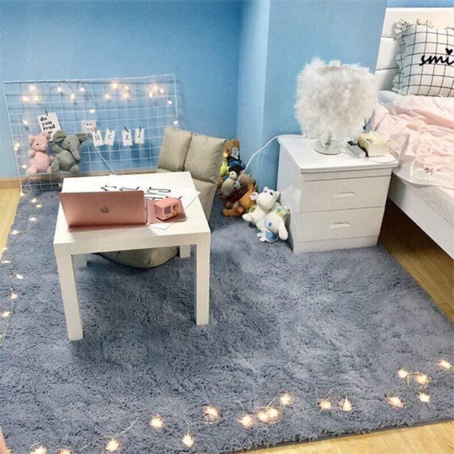 Thảm lông trải sàn size 1m6 x 2m (Đủ Màu ) - Hàng loại 1 có mặt chống trượt lông dài hàng đẹp