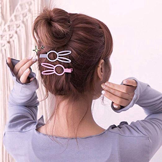 Kẹp Tóc Hình Nơ Tai Thỏ Trái Tim Kim Loại Retro Hàn Quốc Vương Miện Mái Xinh Xắn Màu Dễ Thương Thời Trang Cho Nữ KT115