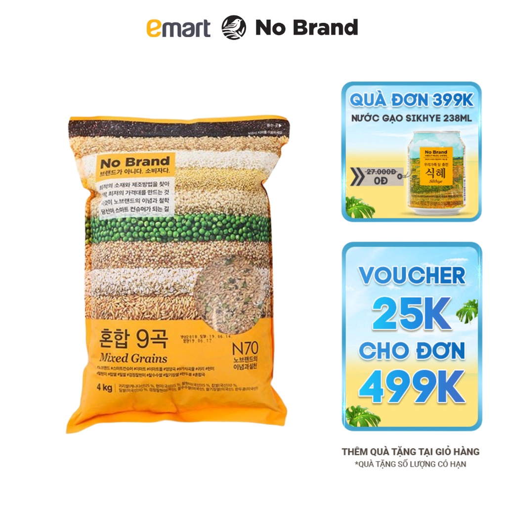 Hỗn Hợp 9 Loại Gạo Ngũ Cốc No Brand Túi 4kg - Emart VN