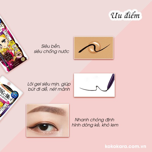 Chì Kẻ Mắt chống thấm nước Kiss Me Heroine Make 1.5mm