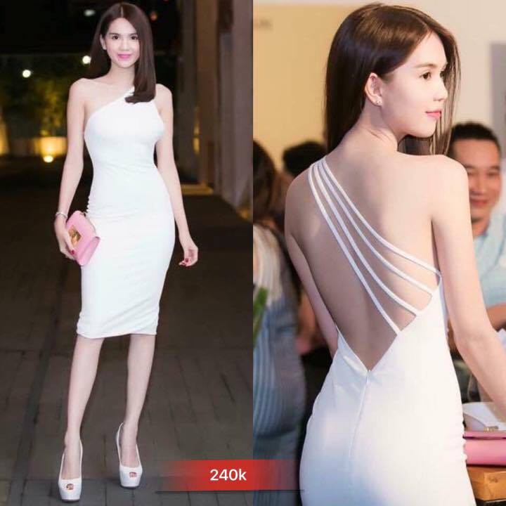 đầm body lêch vai ngọc trinh