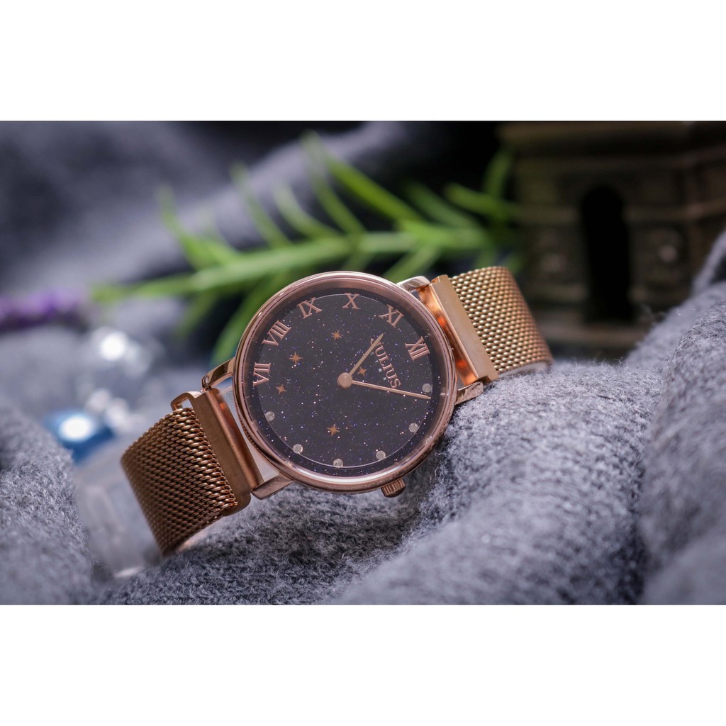 Đồng hồ nữ JS-037A kính sapphire dây nam châm Julius Hàn Quốc (đồng xanh)