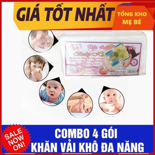 FREESHIP- TỔNG KHO Combo 4 gói khăn vải khô đa năng Hiền Trang( 220 tờ x 4 gói)