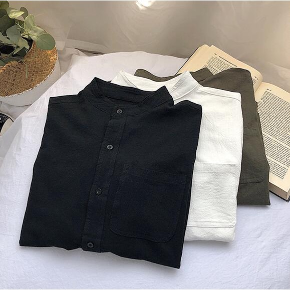 Áo Sơ Mi Cho Nam Dài Tay Màu Trơn Phong Cách Hàn Quốc Size M-2Xl | BigBuy360 - bigbuy360.vn