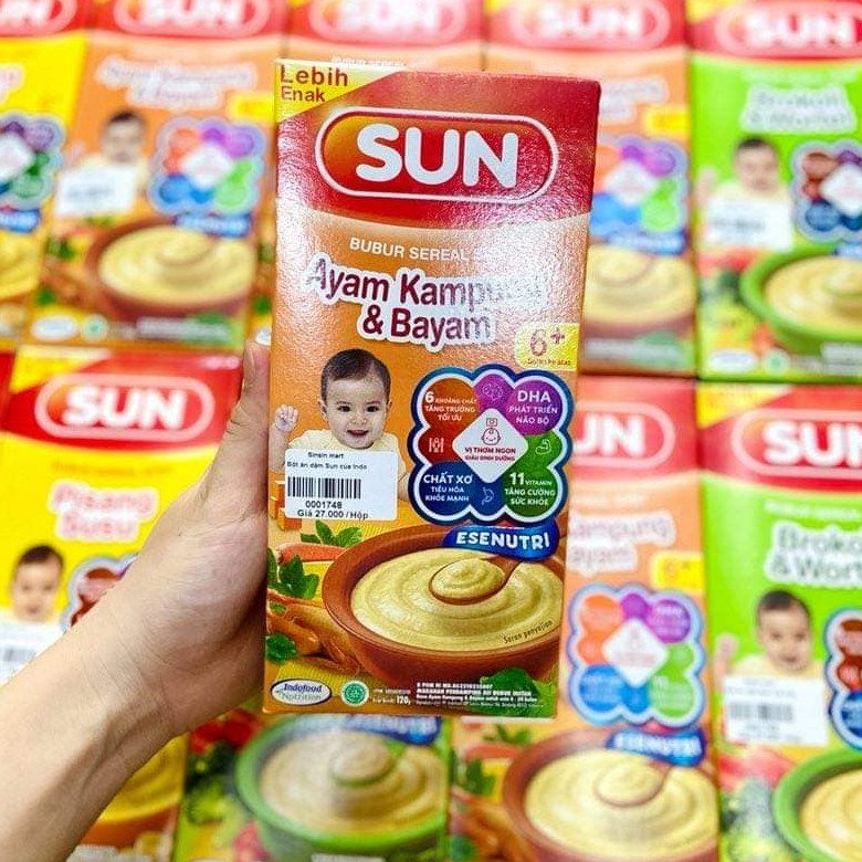 Bột ăn dặm SUN cho bé 120g đủ vị