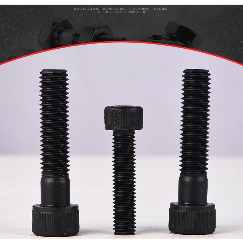 Set 20c bulong lục giác ngoài đen M8 cấp bền 8.8 M8x16, M8x20, M8x30, M8x40, M8x50,M8x60