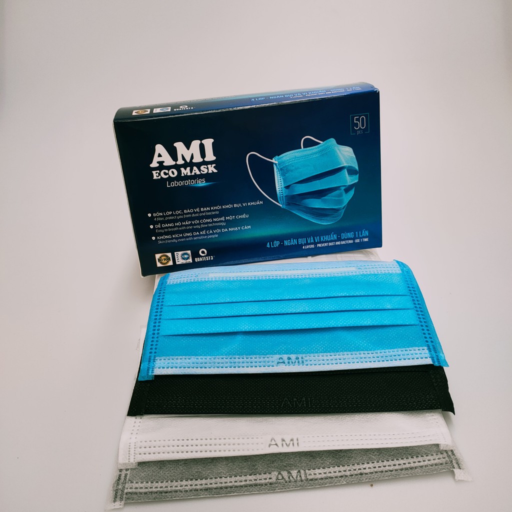Hộp khẩu trang y tế Ami Eco Mask hộp 50c đủ màu - Mona mask store | BigBuy360 - bigbuy360.vn