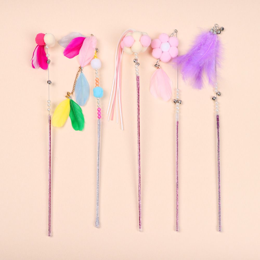 Gậy đồ chơi lông vũ tua rua trêu chọc mèo cưng