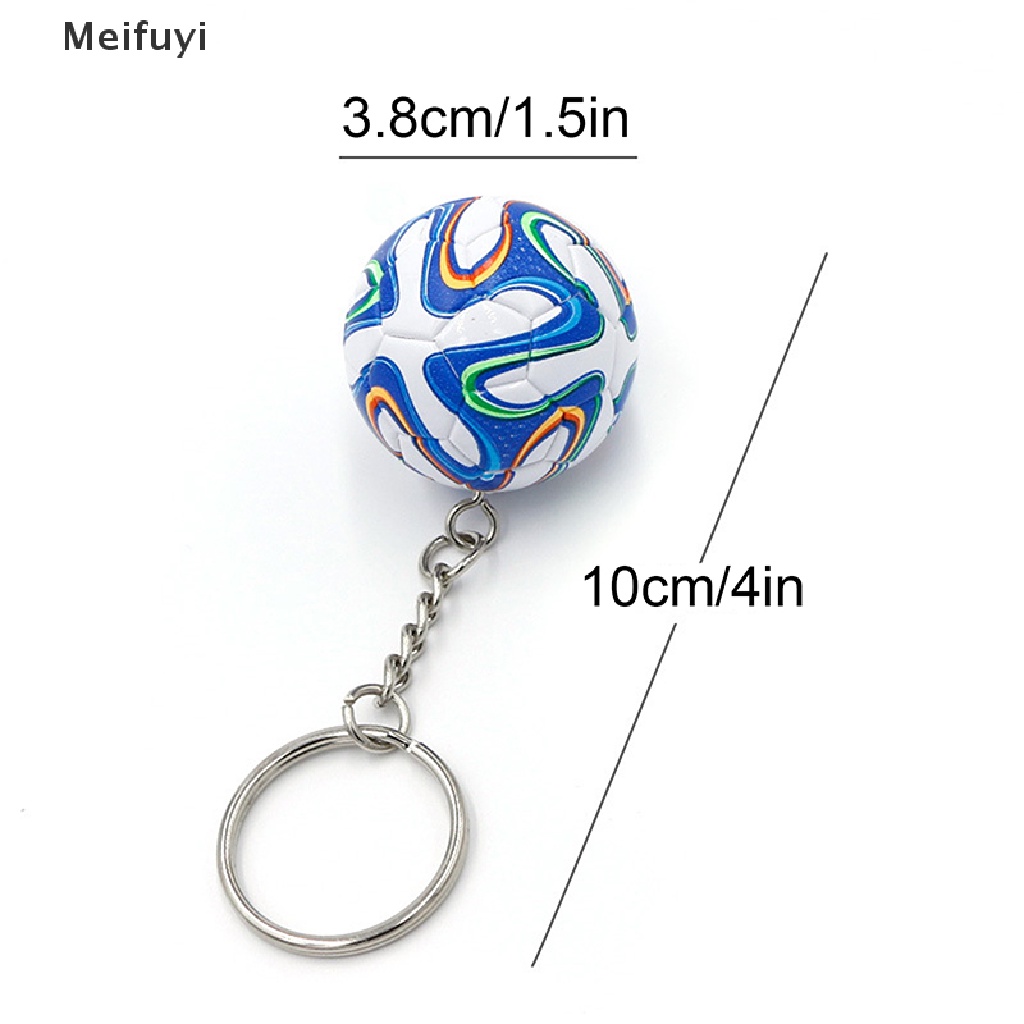 Móc khóa gắn hình quả bóng đá bằng da PU 3D VN439