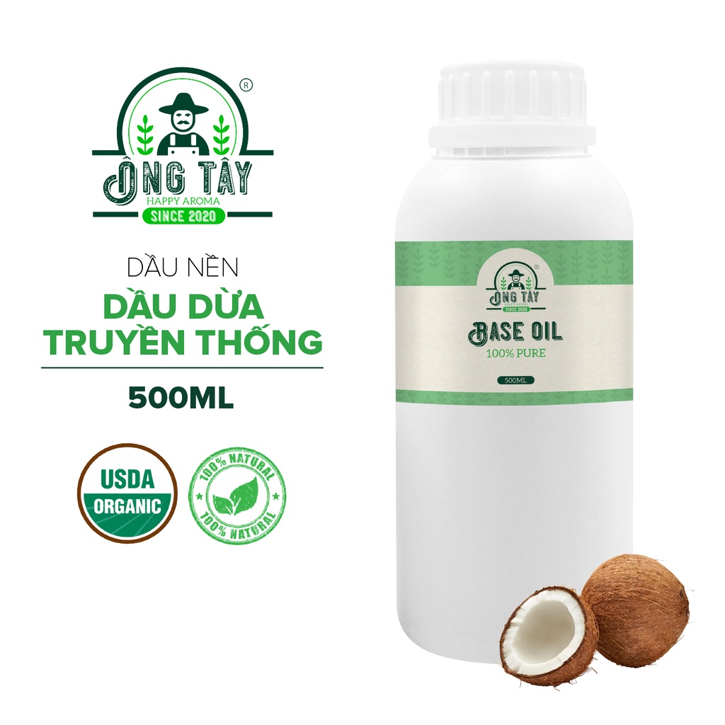 Dầu dừa hữu cơ nguyên chất Ông Tây 500ml, Dầu dừa truyền thống